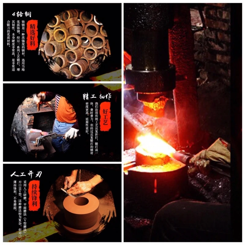 Нож шеф-повара ручной работы кованый китайский Кливер из плакированной стали