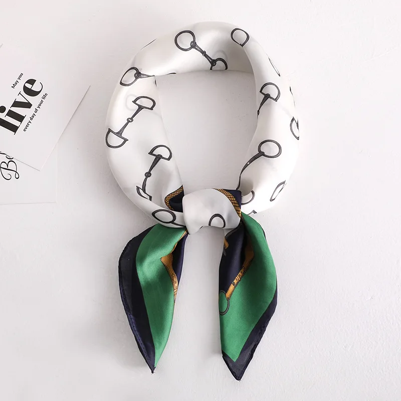 

Girls New Silk Scarf Lady Hair band Square Shawl Satin Bag Scarves Head Wrap for Women Bandana Neckerchief Female Hijab Headband