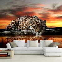 custom photo wallpaper 3d stereoscopic animal leopard mural wallpaper living room bedroom sofa backdrop wall murals wallpaper