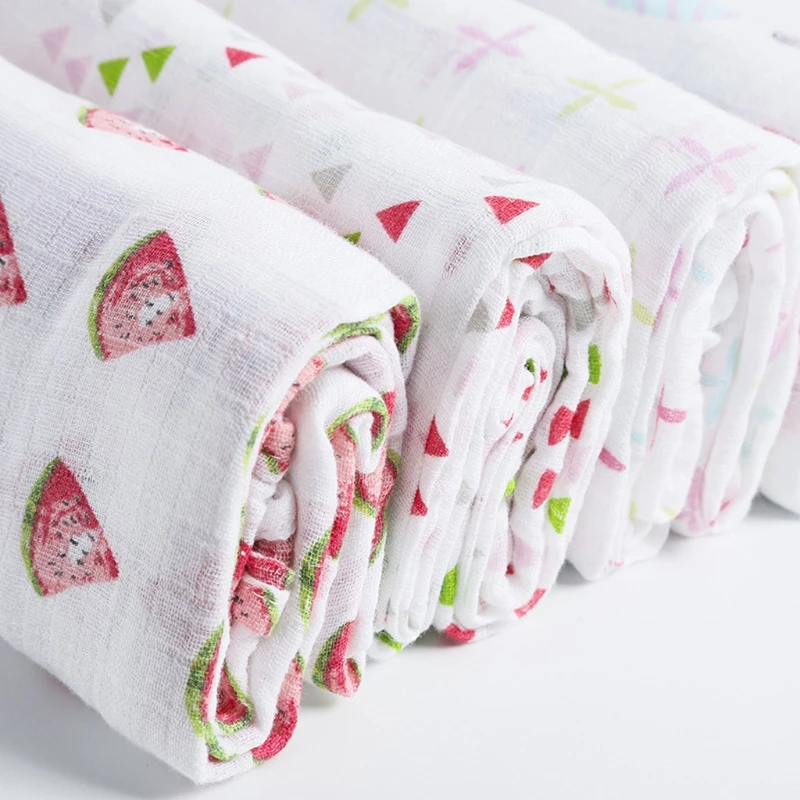 

2 Pcs/set Cotton Muslin Baby Blankets Newborn Swaddle Wrap Blanket Baby Receiving Blanket Infant Sleeping Quilt Bed Cover
