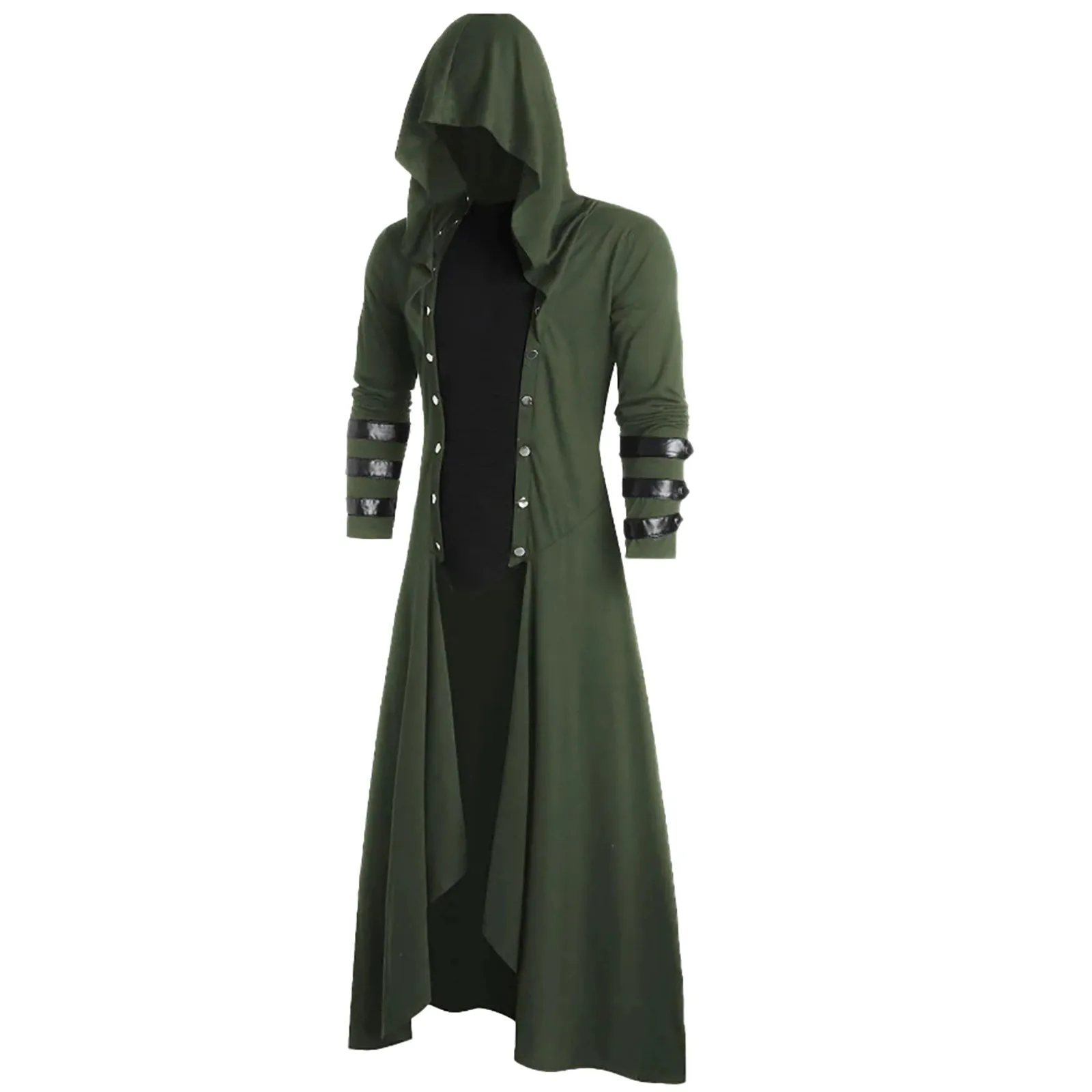 Winter Men's Windbreakers Retro Steam Punk Gothic Wind Cloak Coat Fashiona Mens Jacket Plain Cap Cardigan Men | Мужская одежда
