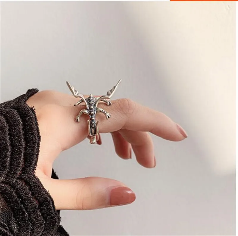 Ретро 925 стерлингового серебра Дракон уха крюк манжеты Клипсы Серьги для мужчин