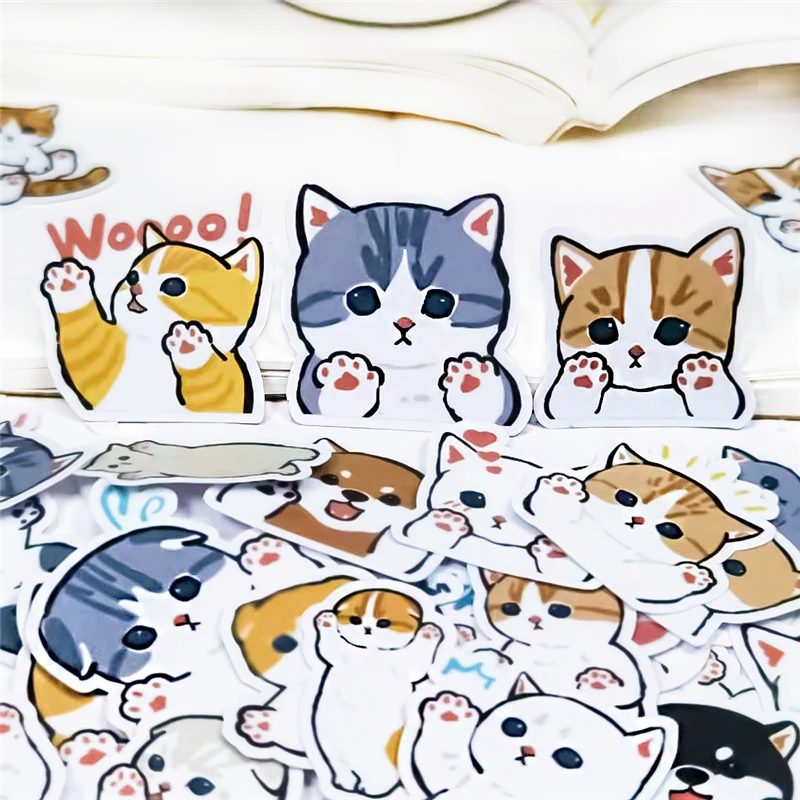 40pcs Cute cat 2 Stickers for Car Styling waterproof Bike Motorcycle Phone book Travel Luggage toy Funny Sticker Bomb Decals