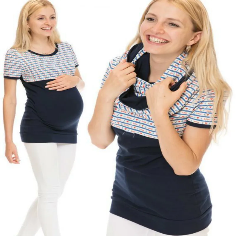 Платье для беременных с коротким рукавом платье защиты от лактации (да шарф)