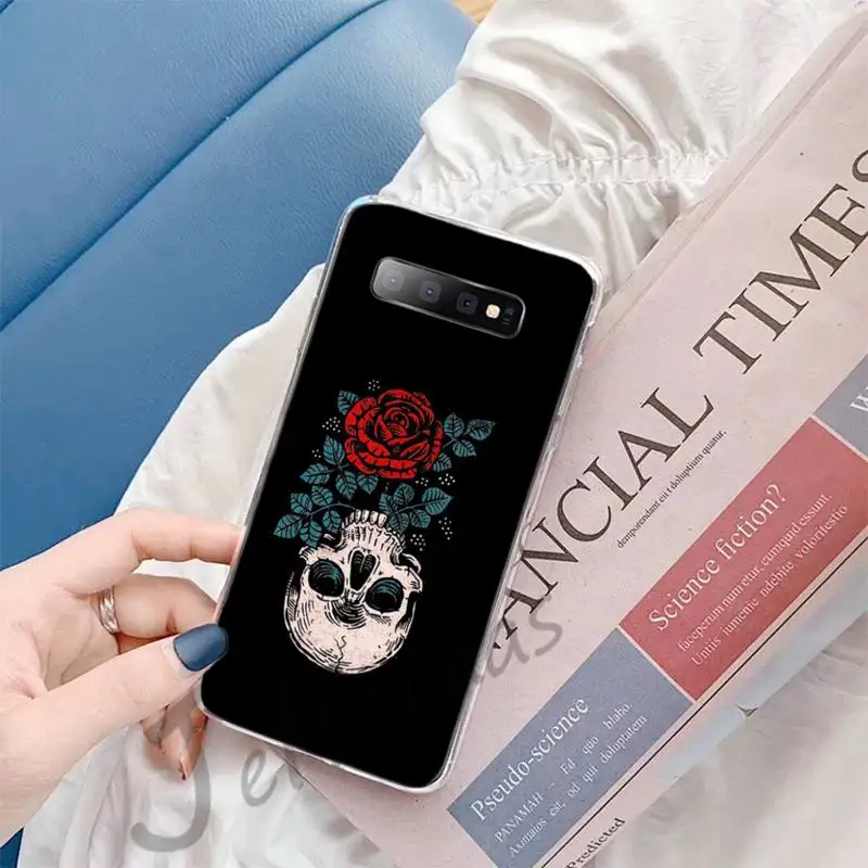 Чехол для телефона с изображением черепа и розы чехол Samsung Galaxy S5 S6 S7 S8 S9 S10 S10e S20 edge