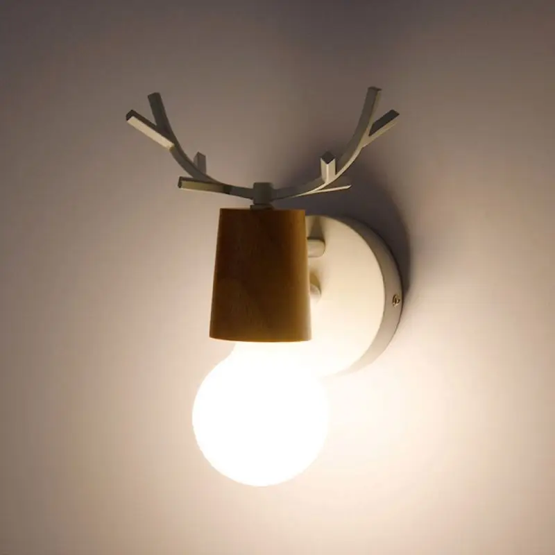 

Wood Wall Lamps Bedside Lamps Creative Simple Modern Lamps Nordic Elk Antlers Small Antlers Lights Wall Antlers