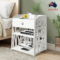 modern white carved bedside drawer storage organizer home bedroom hallway simple decor cabinet night stand table desk