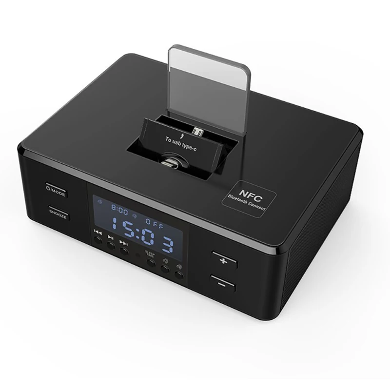 Alarm Clock Radio,Wireless Bluetooth Speaker,Digital Alarm Clock USB Charger For Bedroom With FM Radio/USB Charging Port enlarge