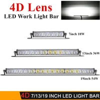 super bright 4d lens 7 13 19 inch offroad led bar spot beam led light bar for car truck boat suv atv 4x4 led work light