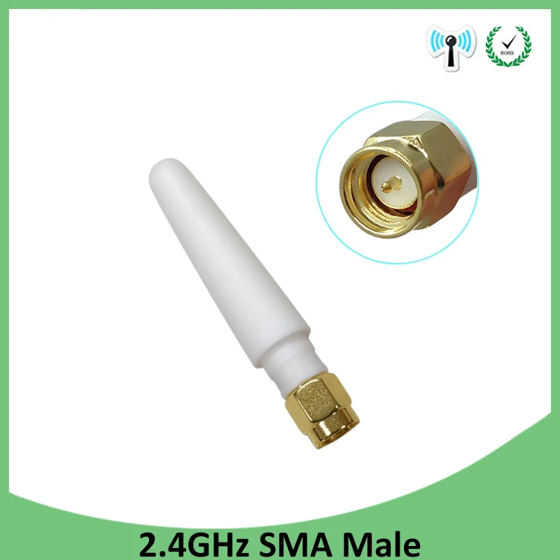 

2.4GHz WIFI Antenna 3dbi antene Aerial SMA Male connector 2.4G antena 2.4 ghz antenne wi-fi White for Wireless Router antenas