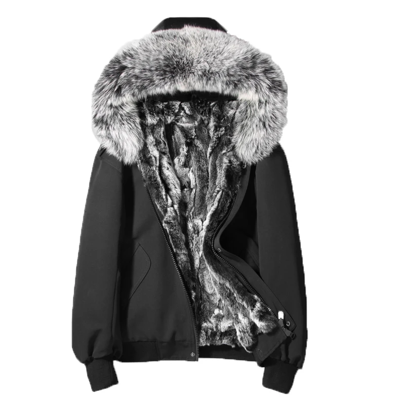 Натуральный мех пальто натурального меха лисы подкладка из кроличьего Рекс