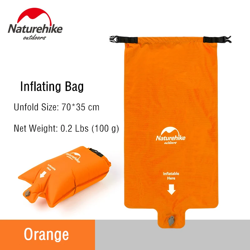 Inflating Bag-Orange Naturehike легкий складной водонепроницаемый портативный одиночный надувной кемпинг надувной матрас спальный коврик альпинизмом спальный коврик - Цвет: Inflating Bag-Orange