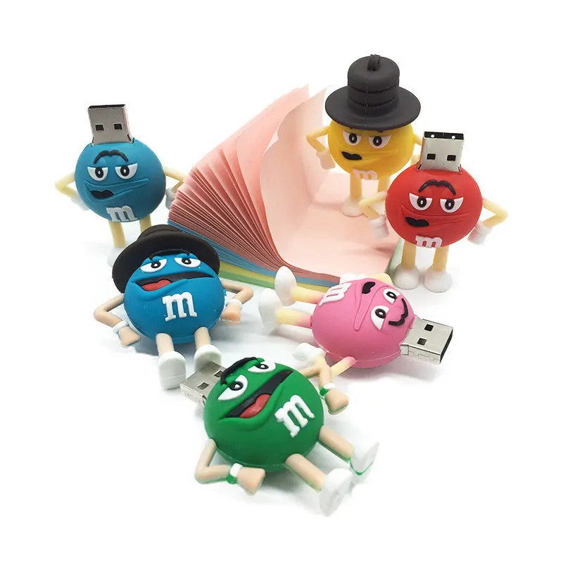 USB флэш-память 64 Гб мини шоколадные бобы USB 2,0 4 ГБ 8 ГБ портативный флеш-накопитель 32 Гб креативная мультяшная Флешка 16 Гб подарок на праздник