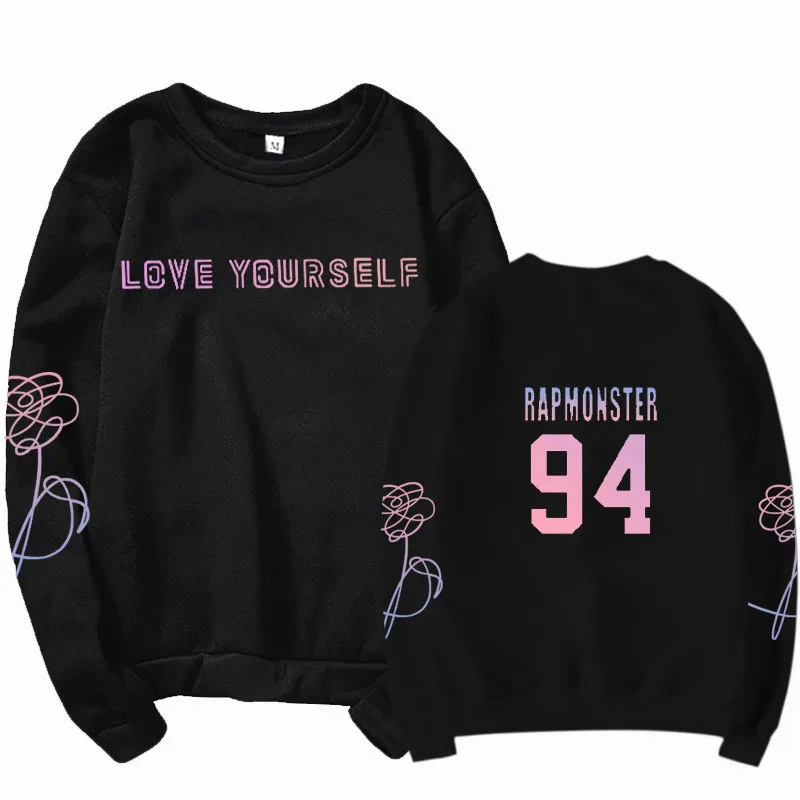 

Sweatshirts Unisex Korean Black And White Cape Hoodie Suga V Jungkook J-Hope Jimin Love Yourself Streetwear Clothes Bangtan Kpop