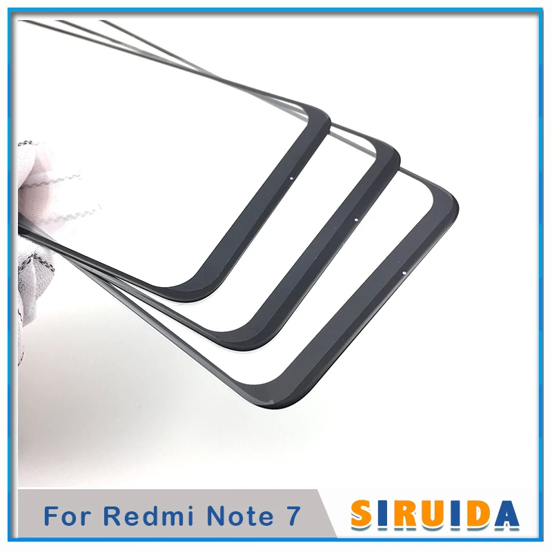 5 шт. ЖК сенсорный экран внешнее стекло с OCA клей для Xiaomi Redmi Note 7 панель экрана Запчасти для объективов