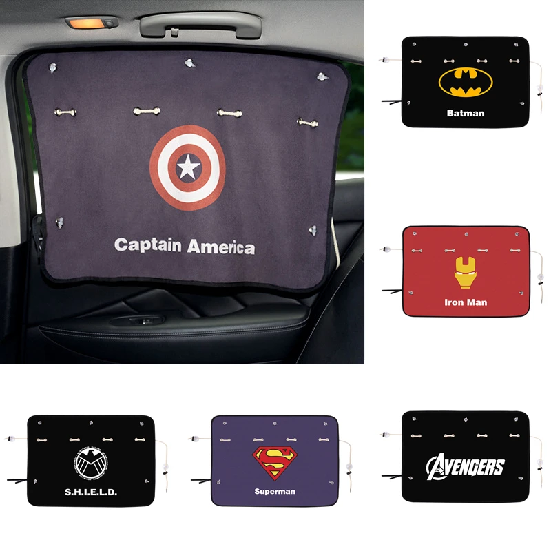 1 пара Мультяшные Марвел Мститель автомобильные шторы сетка на окно Железный