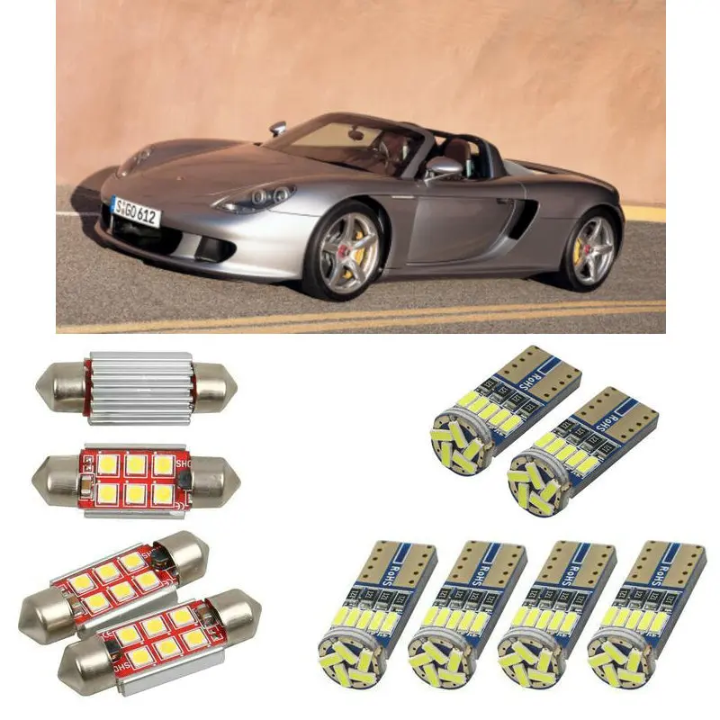 

Interior led Car lights For porsche carrera gt 980 cabrio car accessories boot light License Plate Light 8pc