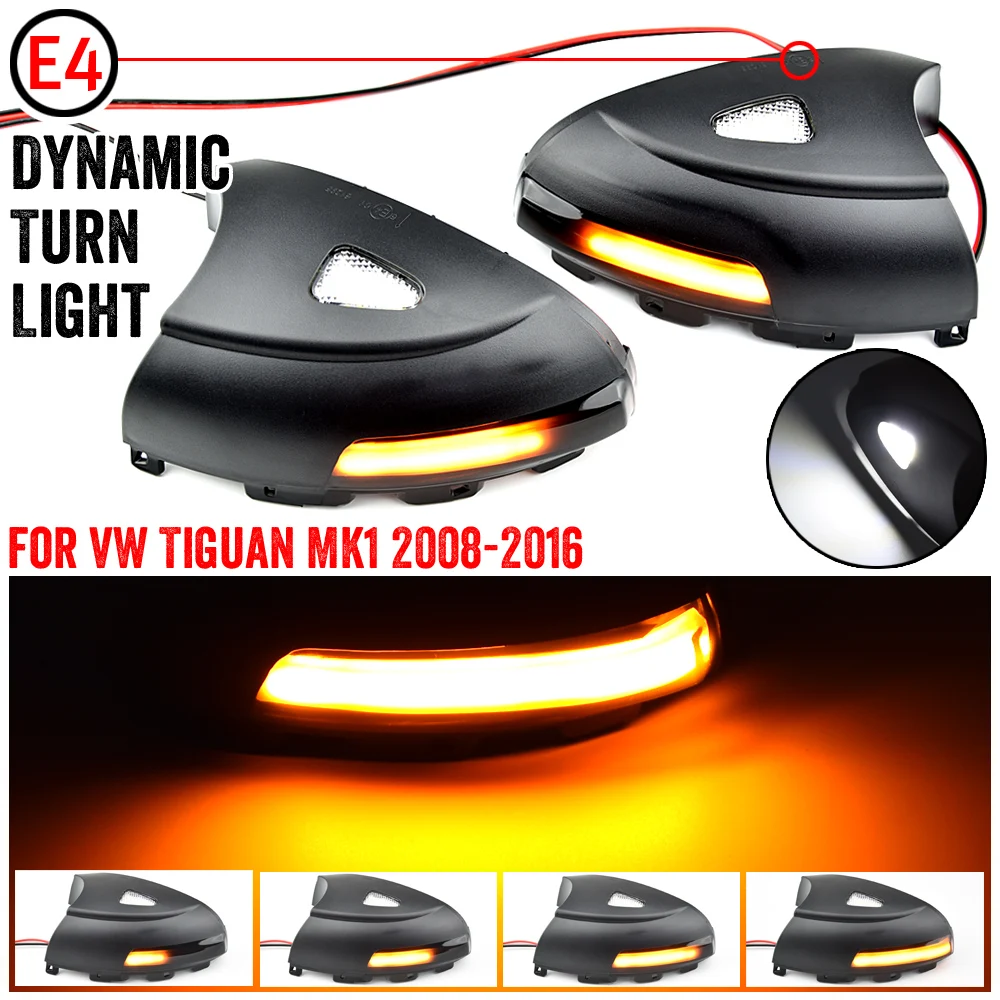 

2Pcs Turn Signal Light For Volkswagen Tiguan MK1 2008-2016 Car Rearview Mirror LED Dynamic Indicator Blinker Streamer Light Lamp