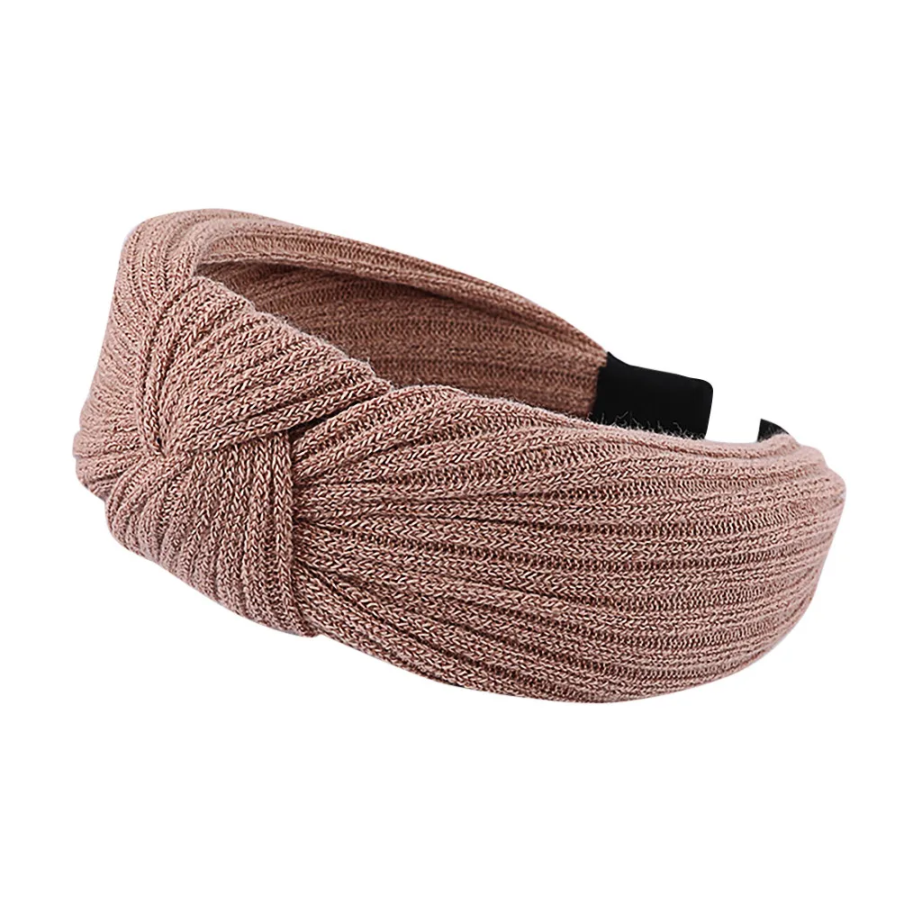 Модный жгут для волос женщин-взрослых из шерстяной пряжи с узлом-зажимом для волос в виде ободка на голову Sweet Girls Hair Headband Haar Scrunchies on.
