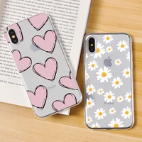 lovely little daisy fruit cute for apple iphone 11 12 mini pro xs max xr se 2020 case clear thin for iphone 7 8 6 6s plus cover