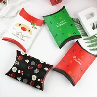 merry christmas gift boxes pillow shape elk santa claus cookie candy bag christmas eve packaging boxes