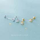 Modian 925 стерлингового серебра маленькие серьги-гвоздики из натурального жемчуга для женщин Золотой Цвет серебряные ювелирные изделия серьги для женщин Подарки