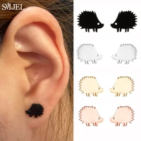 lovely insect hedgehog earrings female animal stainless steel earrings accessories trend jewelry studs for girls birthday gifts