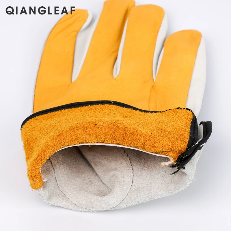 Новые рабочие перчатки QIANGLEAF для сварки из воловьей кожи защитные спортивные