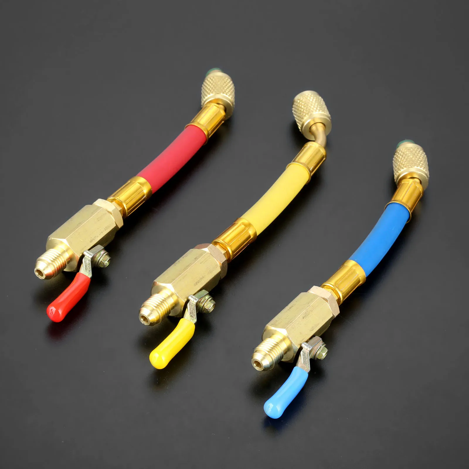 3 шт. 7 &quot1/4&quot SAE R134A R410a латунный AC хладагент HVAC зарядные шланги с шаровыми