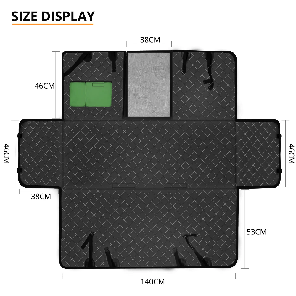 

DEKO Dog Car Seat Cover Rear Back Mat Mesh Waterproof Pet Carrier Hammock Cushion Protector With Zipper And Pocket For Travel