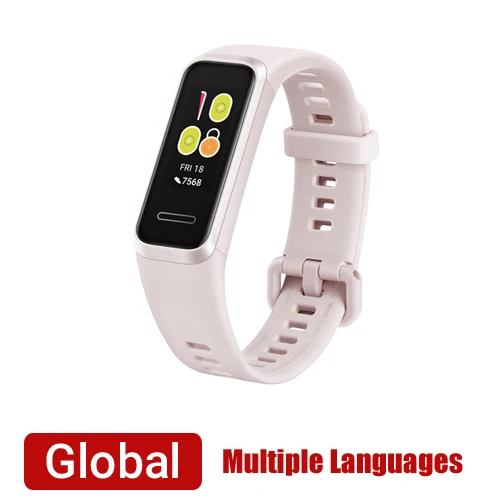 Pink Смарт-часы huawei Band 4, глобальная версия, Смарт-часы, пульсометр, монитор здоровья, новые часы с usb-разъемом, зарядка, защита от воды - Цвет: Pink