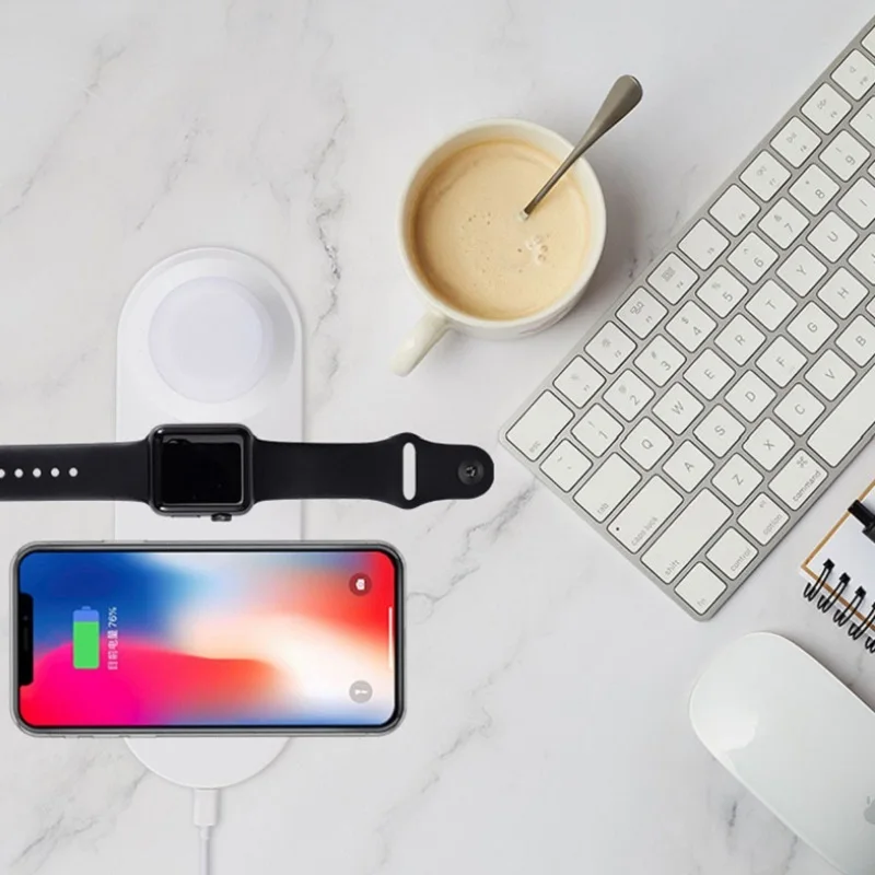 Беспроводное зарядное устройство 3 в 1 для Apple Watch мобильный телефон светодиодный