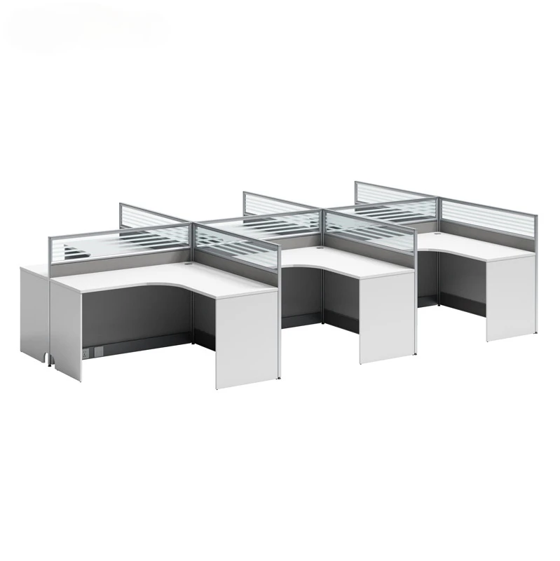 

Desk office staff computer table and chair combination screen partition double financial desk