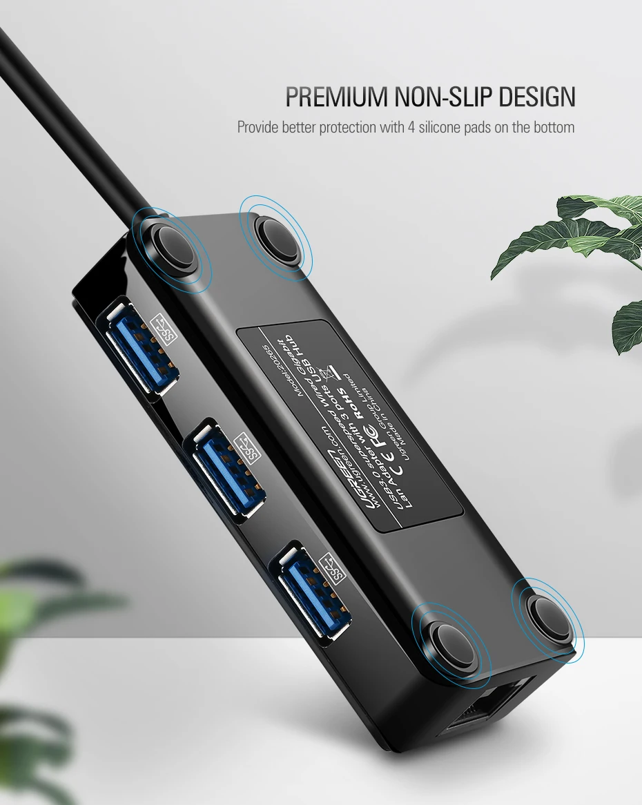 Ugreen USB Ethernet USB 3,0 2,0 к RJ45 концентратор для Xiaomi Mi Box 3/S телеприставка Ethernet адаптер Сетевая карта USB Lan