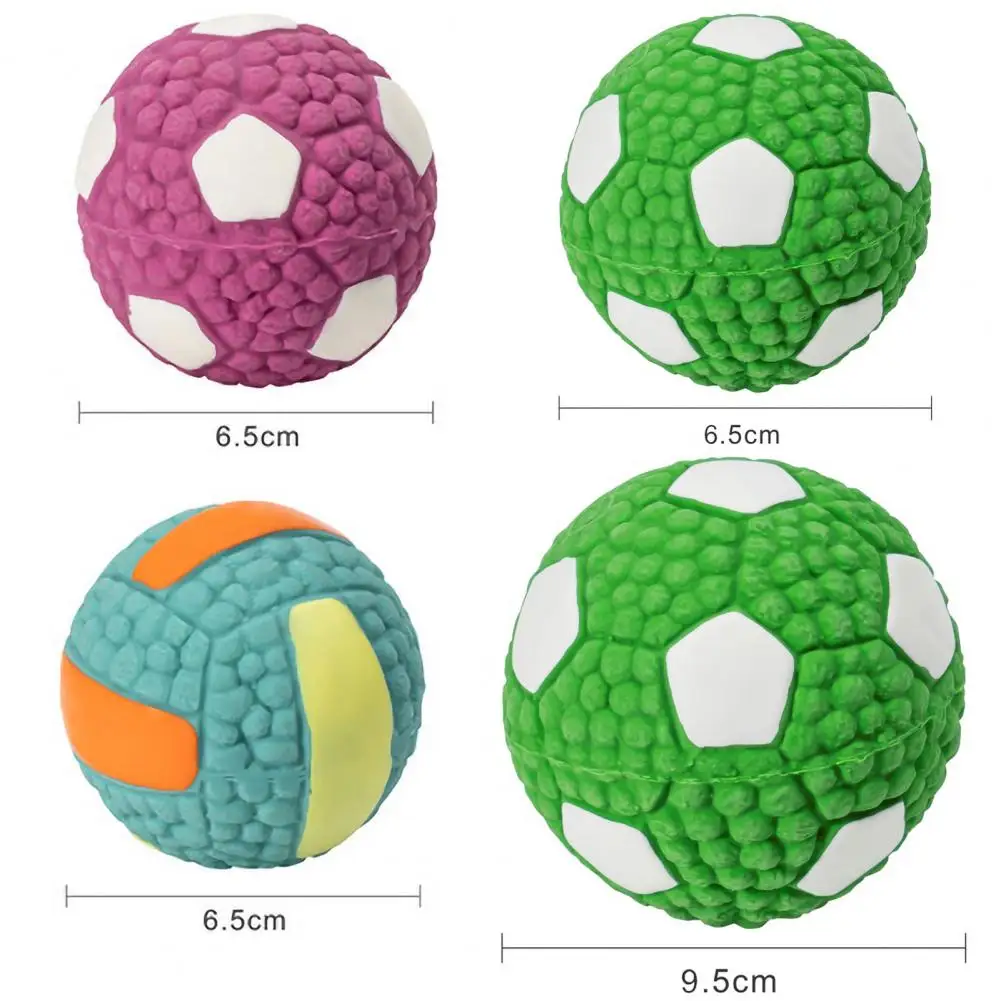 

Pet Dog Cat High Elastic Cotton Stuffed Latex Ball Toy Sounding Soccer Rugby