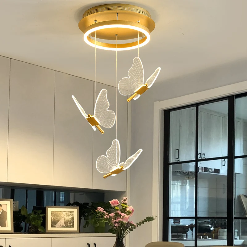 XL лестница светодиодный подвесной светильник Кухня бабочки СВЕТОДИОДНЫЙ для