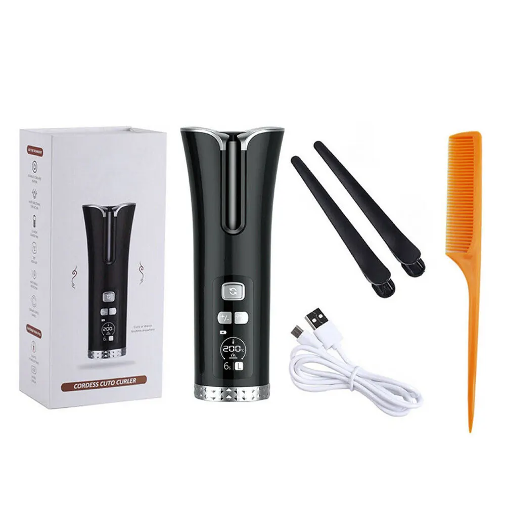 

Portable Wireless Automatic Hair Curling Iron USB Rechargeable LED Display Curly Machine Temperature Adjustable Styling Tool