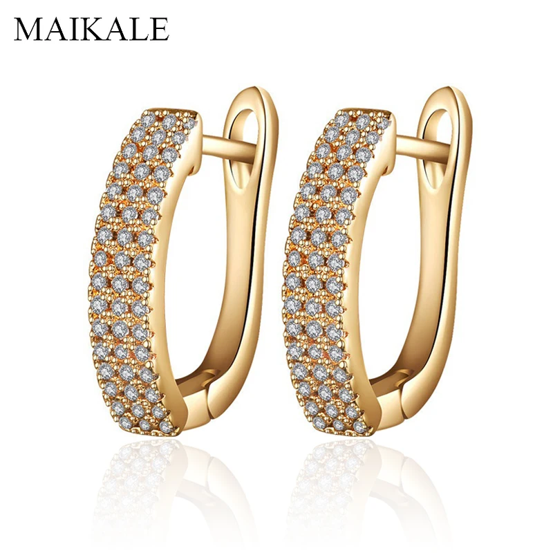 Женские многослойные Серьги пусеты MAIKALE круглые серьги золотого/серебристого