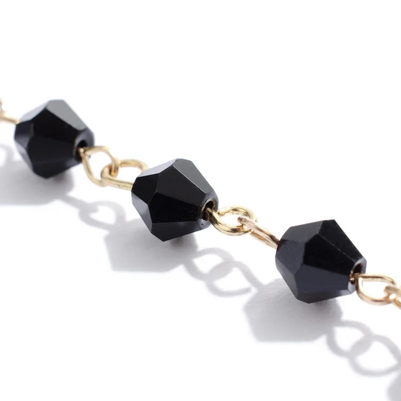 Женские панковские браслеты Sindlan черные с бусинами на щиколотке для девушек