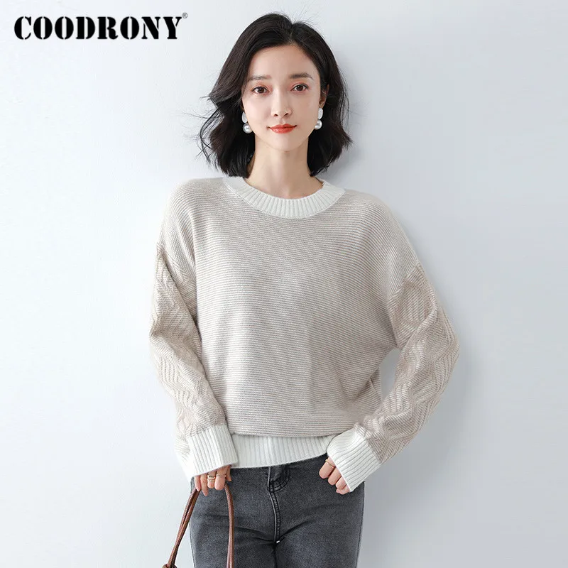

COODRONY Brand Elegant Light Color Slim Pullover Sweaters Female 2020 New Autumn Winter Streetwear Fashion Jumper Women W1163