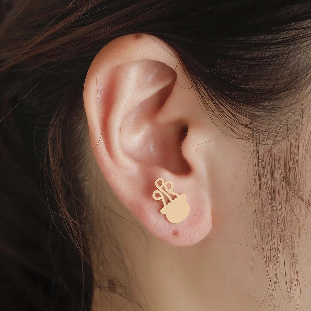 Cxwind Jellyfish Stud Earrings Women Men Birthday Gift Cute Animal Ear Post Statement Jewelry Earing Personal Giftoorbellen | Украшения и