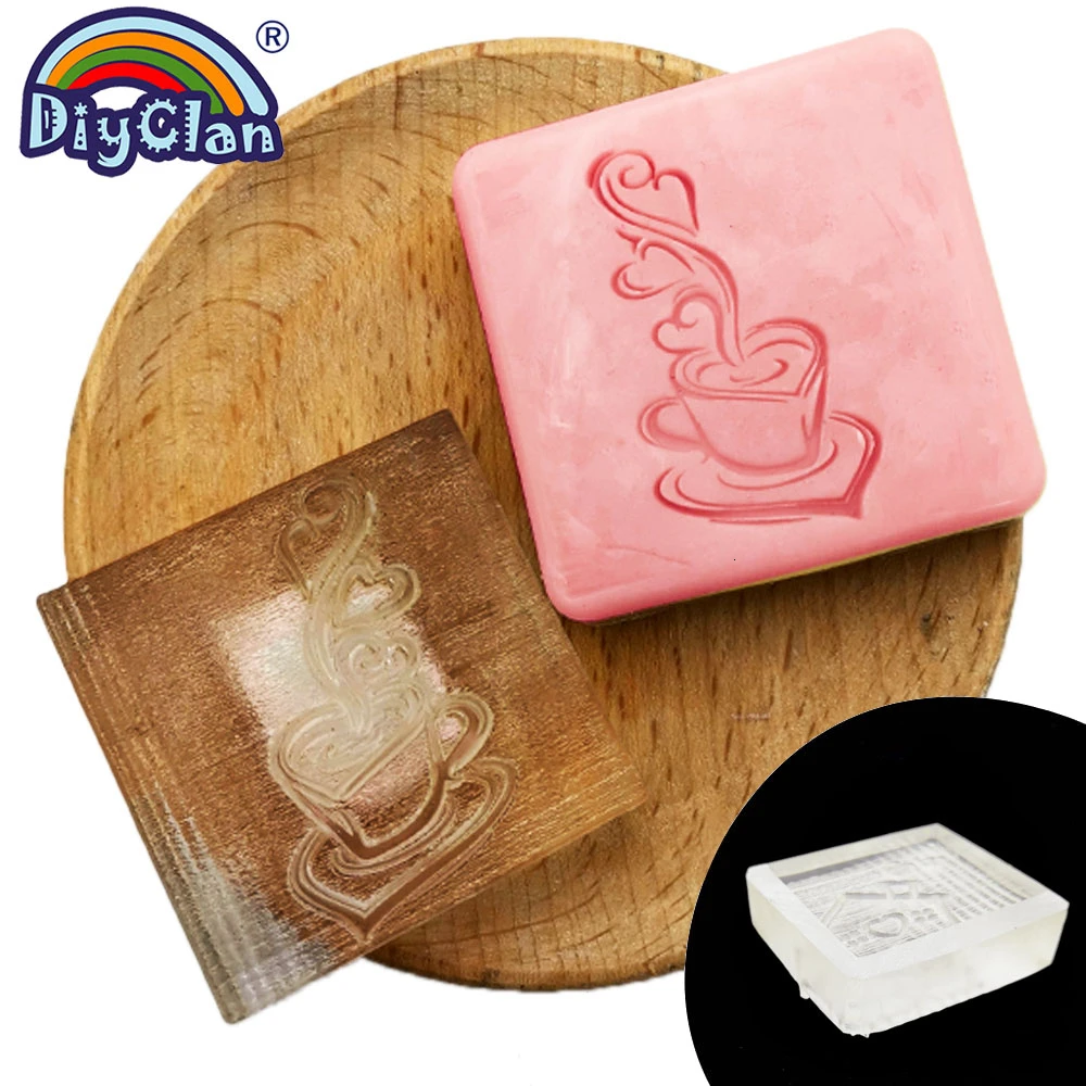 Кофейное мыло ручной работы с рисунком кофейной чашки для изготовления мыла из