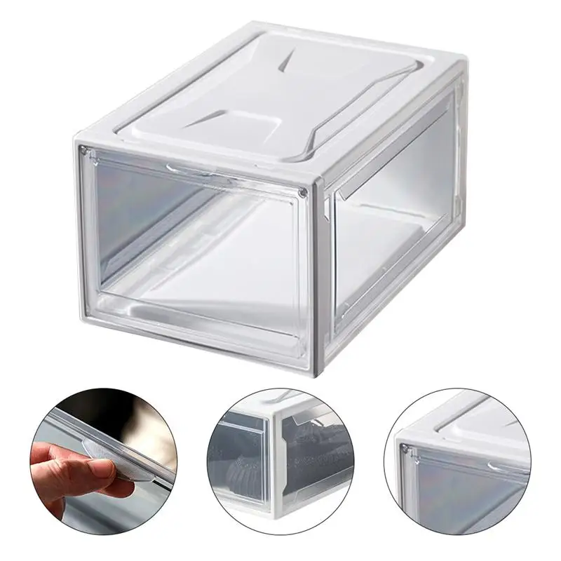 

1Pc Transparent Sneaker Case Shoe Box Display Shoe Cabinet Clamshell Pattern Box