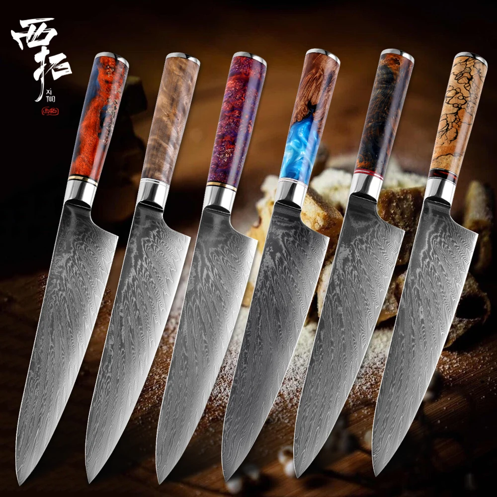 XITUO нож шеф повара Vg10 из дамасской стали мясника для суши утилита Gyuto