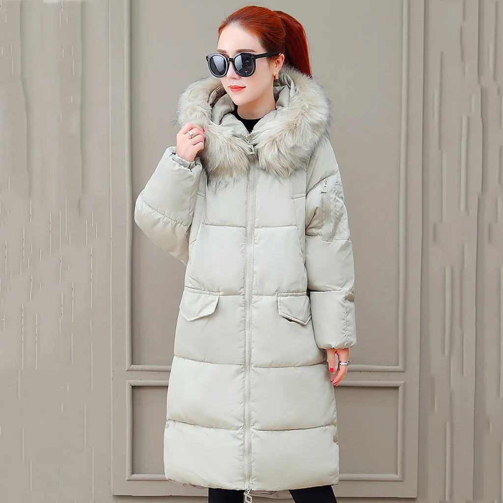 Модная парка 2019 зимнее пальто для женщин меховое с капюшоном теплое пуховик