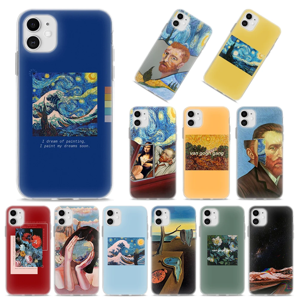 Мягкие чехлы с картиной Ван Гога маслом для Apple iPhone 11 Pro MAX X XR XS 7 8 Plus 6 6S 5S SE