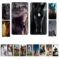 fhnblj watercolor horses running phone case for xiaomi mi 8 9 10 lite pro 9se 5 6 x max 2 3 mix2s f1
