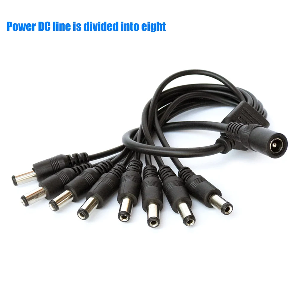 

1 Split 8 Power Cable 5521 DC Connector 1 Female to 8 Male Power Splitter Cable Y Adapter for CCTV Cameras LED Light Bars