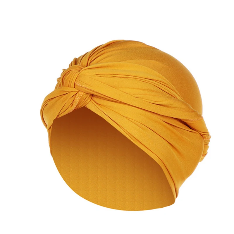 Цельный тюрбан оберточный волос для женщин Женская индийская шапка