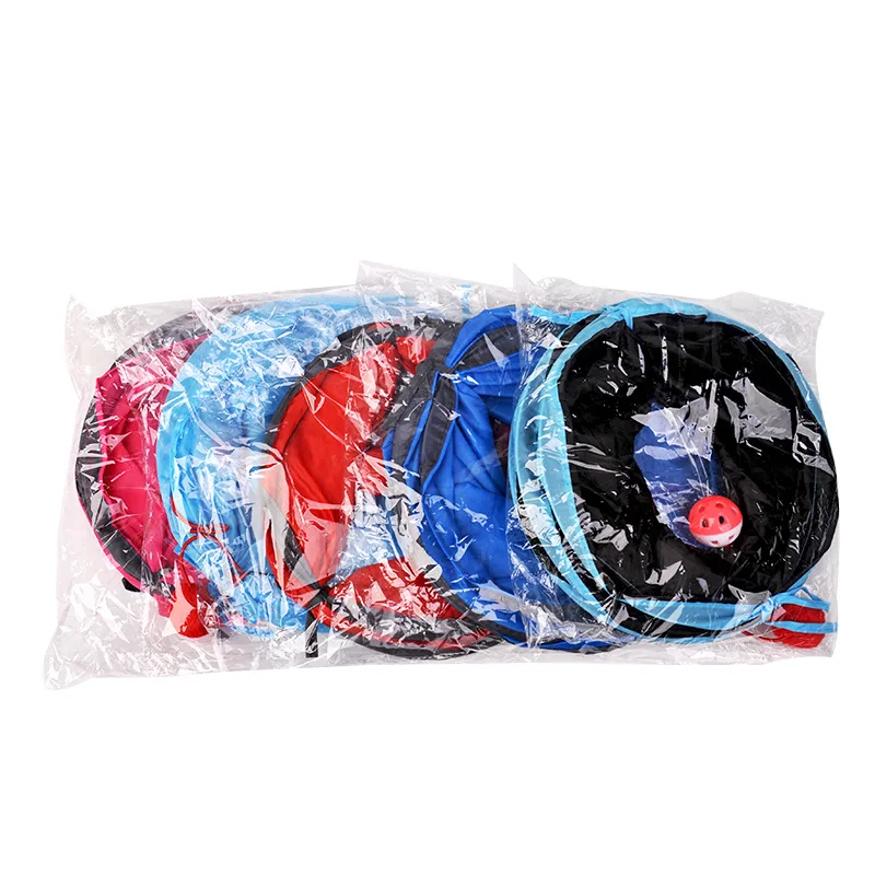 

5 Color Funny Pet Cat Tunnel 2 Holes Play Tubes Balls Collapsible Crinkle Kitten Toys Puppy Ferrets Rabbit Play Dog Tunnel Tubes